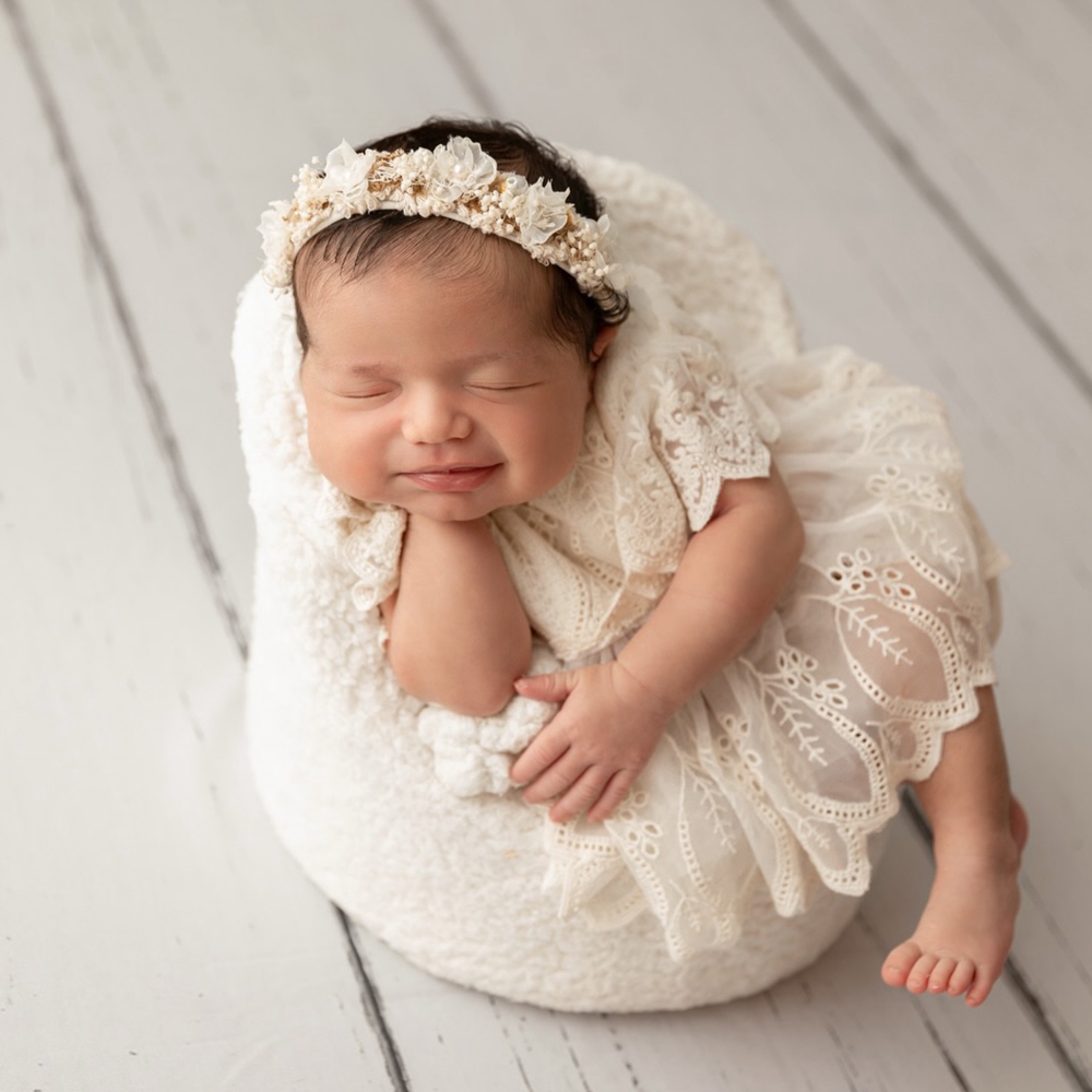 Newborn Baby Girl Romper Floral - Профессиональный студийный реквизит для фотосъемки новорожденных: