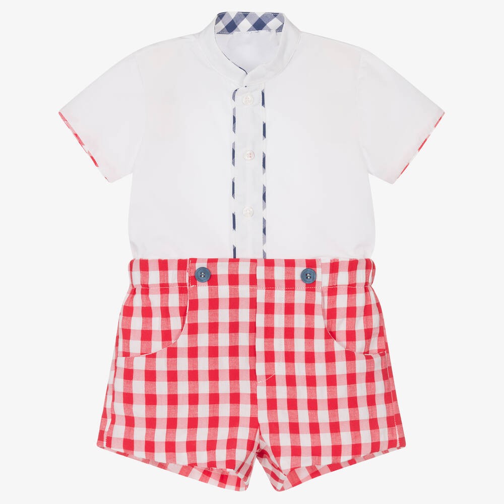 Baby Boy Suit Set Baptism - Комплект детской одежды в клетку для