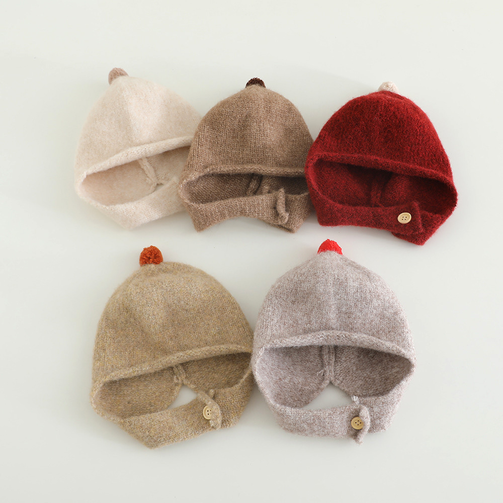 Infant Beanie Hat With Ears - Зимняя вязаная детская шапка-ушанка, милая детская