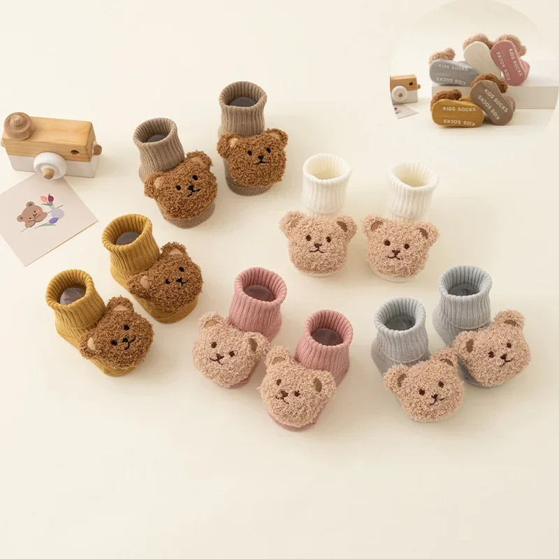 Unisex Baby Socks Non Slip - Теплые детские носки, милые Мультяшные игрушки,
