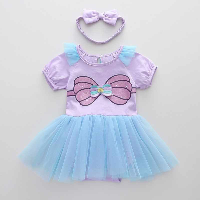 Baby Clothes - Детский комбинезон-платье с повязкой на голову