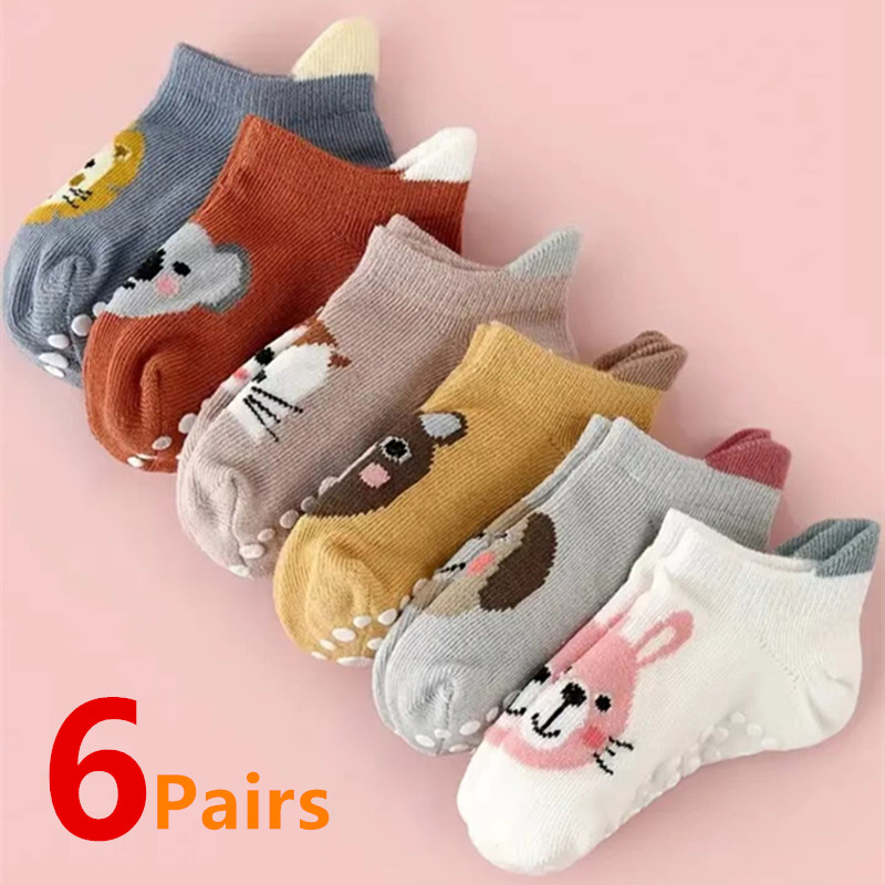 Unisex Baby Socks Non Slip - 6 пар/лот носки для новорожденных, детские