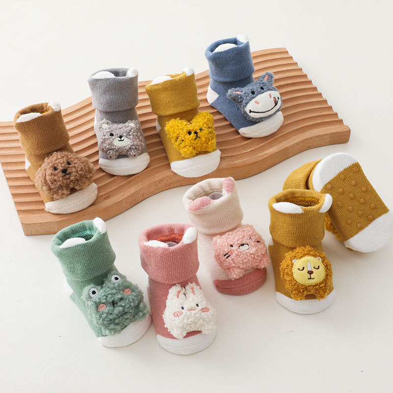 Unisex Baby Socks Non Slip - Носки с милыми мультяшными животными для