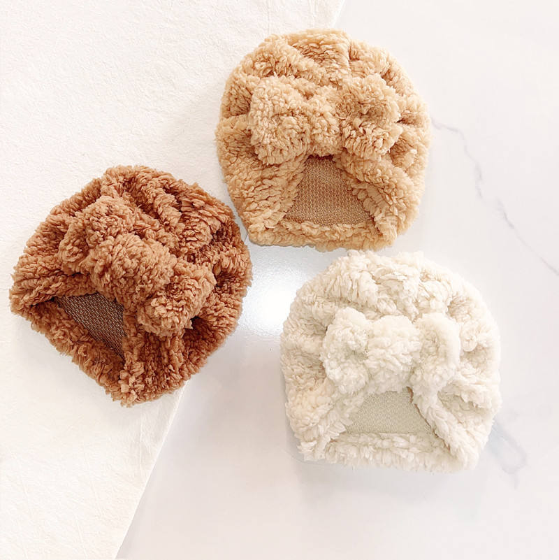 Infant Beanie Hat With Ears - Милый тюрбан с узлом для новорожденных,