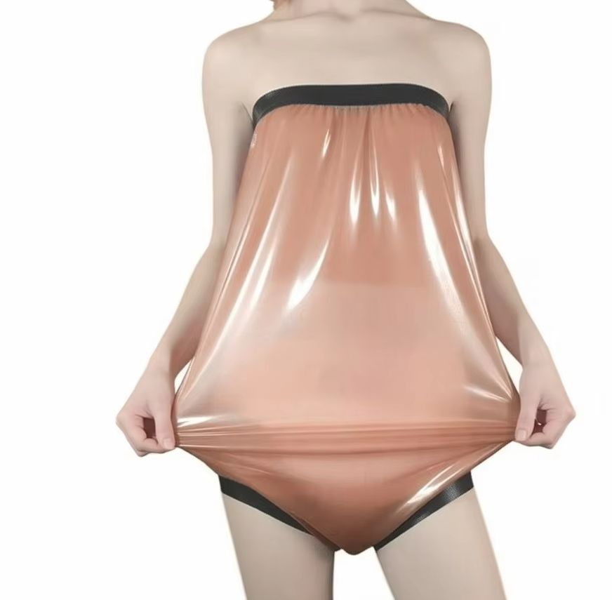 Diapering - Резиновые прозрачные розовые трусы-шорты с черными