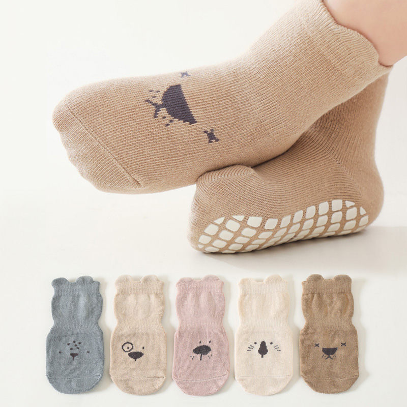 Unisex Baby Socks Non Slip - 3/5 пар нескользящих носков-тапочек с очаровательным