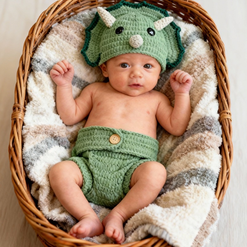 2 шт., вязаный крючком динозав – обзор и цена Infant Photography Props Outfit