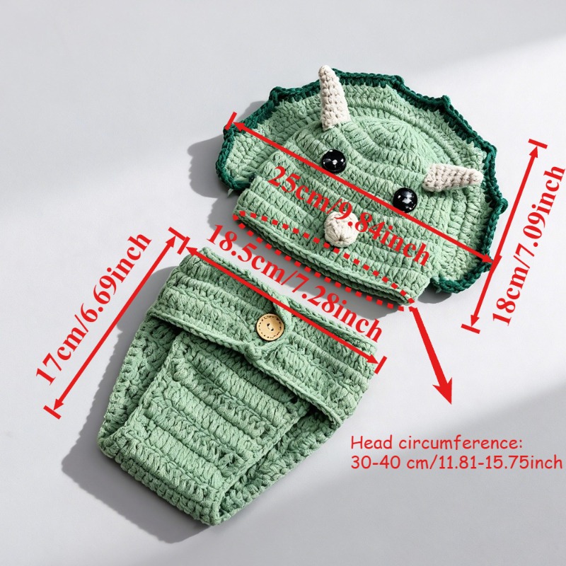 2 шт., вязаный крючком динозав – обзор и цена Infant Photography Props Outfit