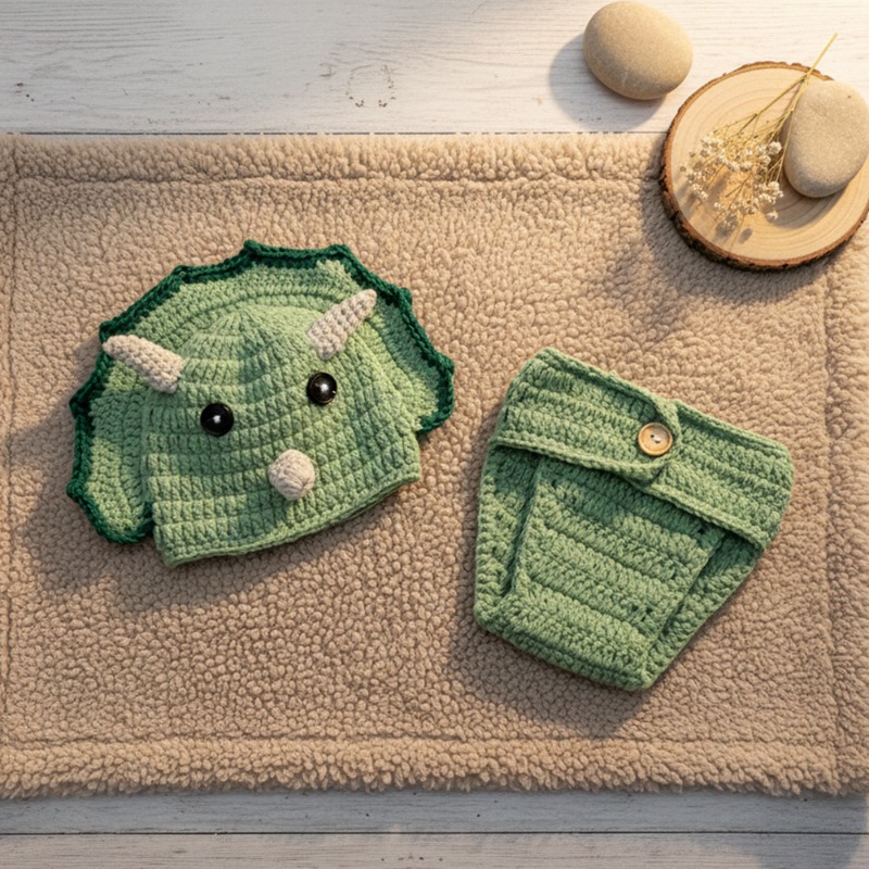 2 шт., вязаный крючком динозав – обзор и цена Infant Photography Props Outfit