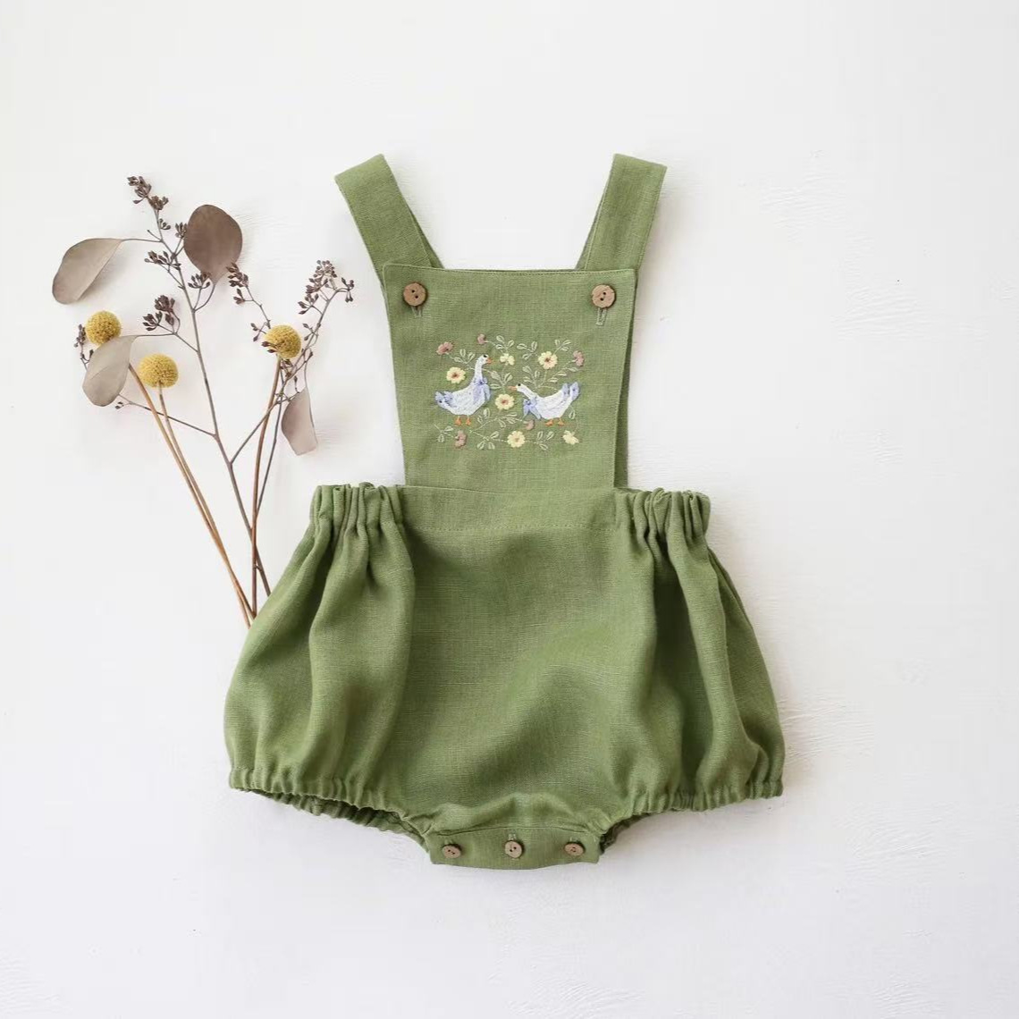 Детский комбинезон в деревенск – обзор и цена Baby Summer Linen Sleeveless Jumpsuit