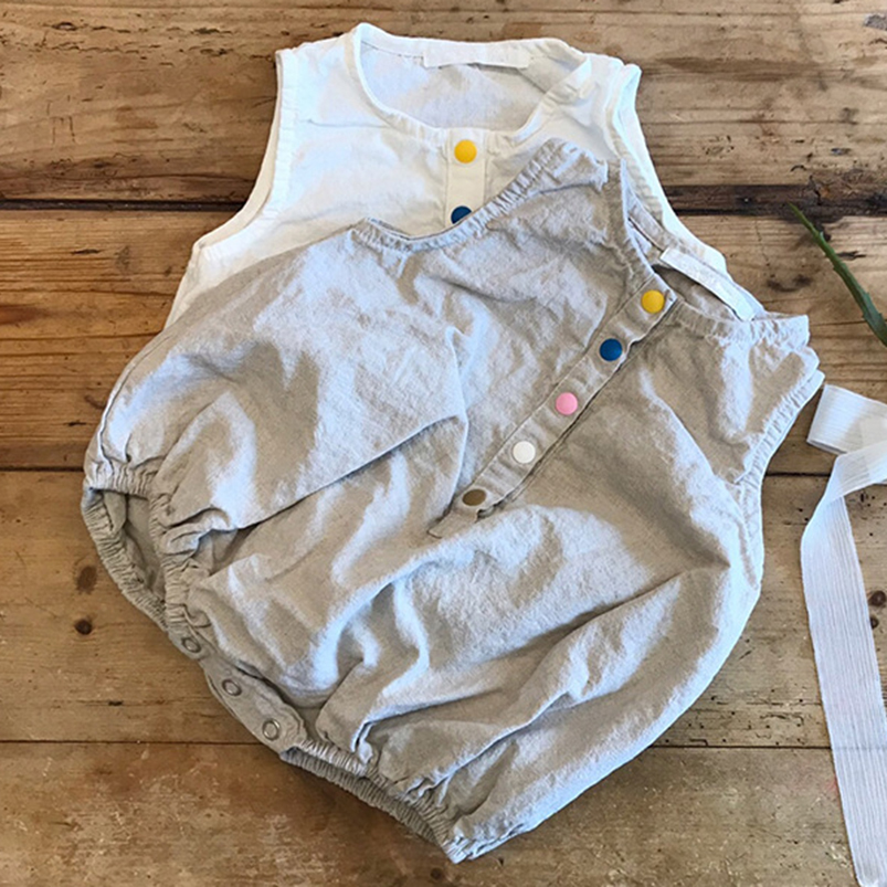 Комбинезон для мальчиков и дев – обзор и цена Baby Summer Linen Sleeveless Jumpsuit