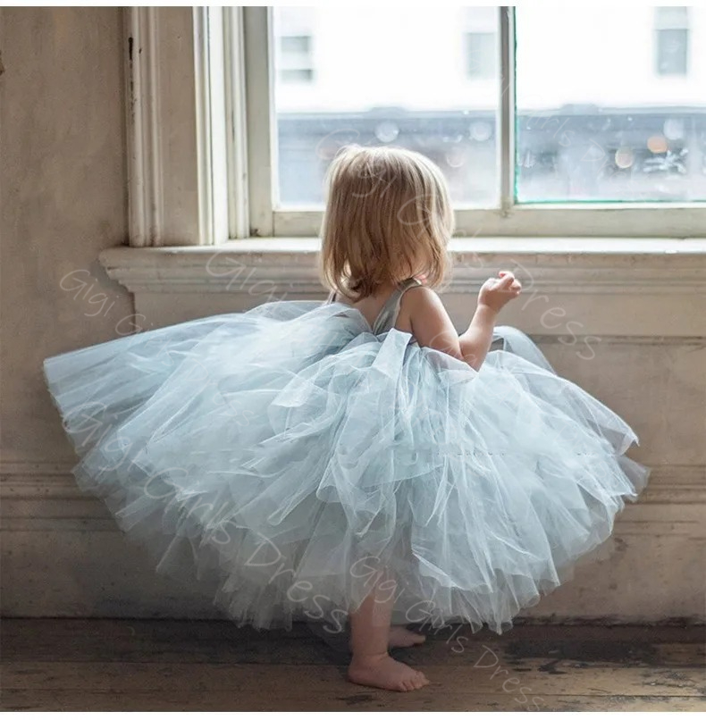 Синее платье с цветочным узоро – обзор и цена Toddler Girl Tulle Party Dress