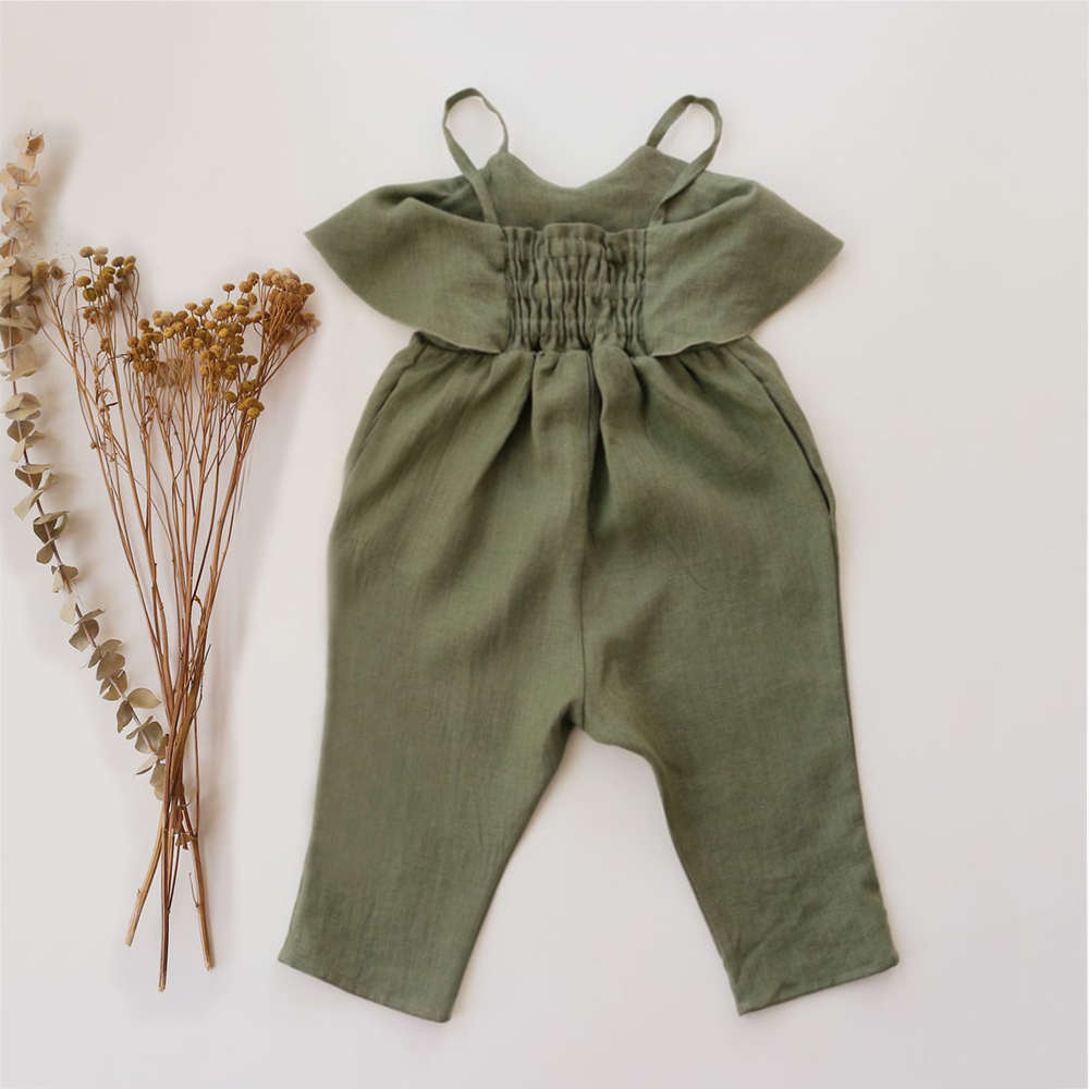 Летняя одежда для маленьких де – обзор и цена Baby Summer Linen Sleeveless Jumpsuit