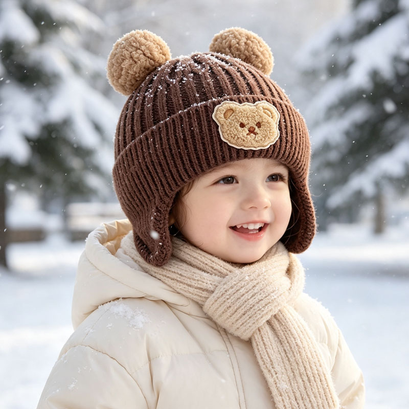 1-10 шт. вязаная шапка-бини с  – обзор и цена Infant Beanie Hat With Ears
