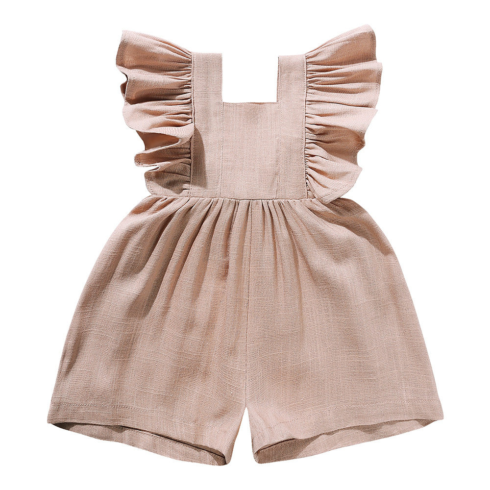 Летняя детская одежда унисекс: – обзор и цена Baby Summer Linen Sleeveless Jumpsuit