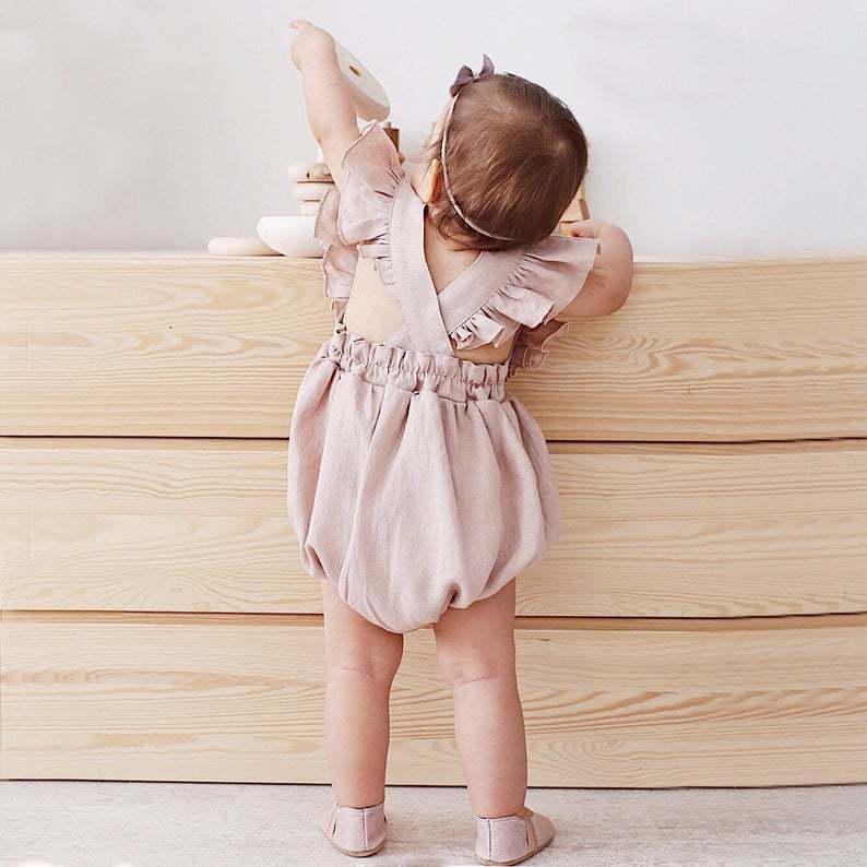 Детские комбинезоны для девоче – обзор и цена Baby Summer Linen Sleeveless Jumpsuit